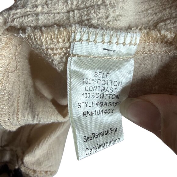 Blu Pepper beige tassel embroidered tank top Small - Picture 2 of 7